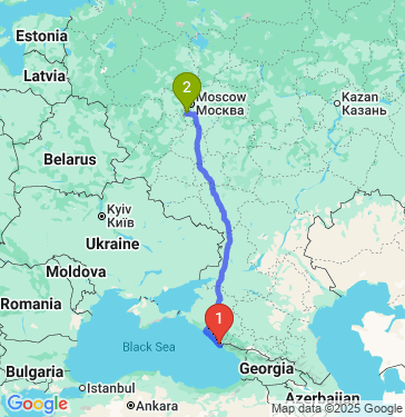 Маршрут из Сочи в Москву