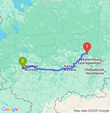 Маршрут из Перми в Москву
