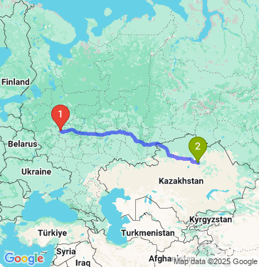 Маршрут из Москвы в Астану