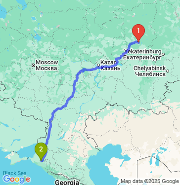 Маршрут из Перми в Краснодар