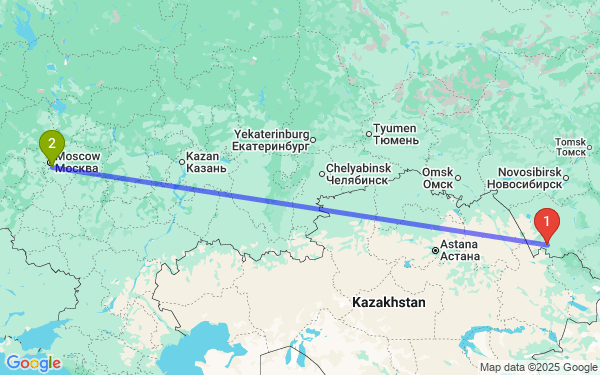 Маршрут из Рубцовска в Видное