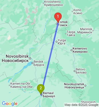 Маршрут из Томска в Барнаул
