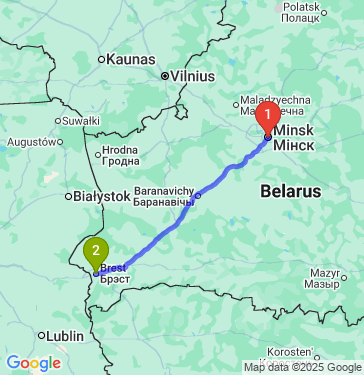 Маршрут из Минска в Бреста