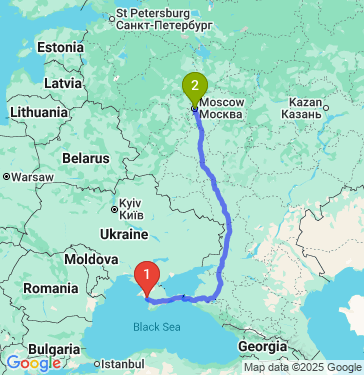 Маршрут из Евпатории в Москву