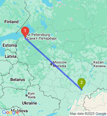 Маршрут из Санкт-Петербурга в Энгельс