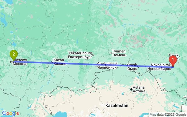 Маршрут из Кольцова в Монино