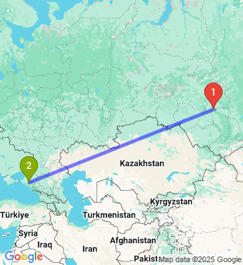 Маршрут из Томска в Краснодар