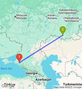 Маршрут из Краснодара в Оренбург