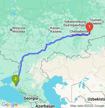 Маршрут из Челябинска в Краснодар