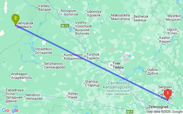 Маршрут из Ашукина в Демянск