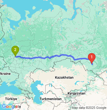 Маршрут из Барнаула в Фрязино