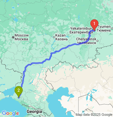 Маршрут из Екатеринбурга в Краснодар