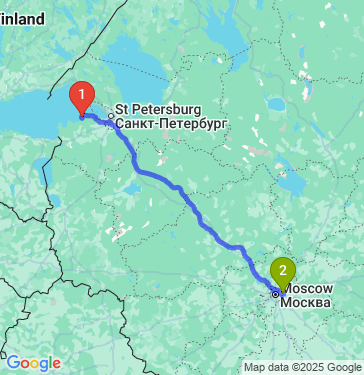 Маршрут из Соснового Бора в Балашиху
