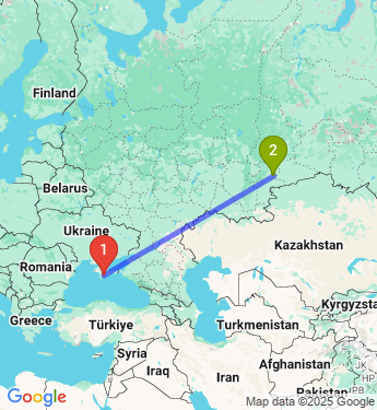 Маршрут из Симферополя в Челябинск