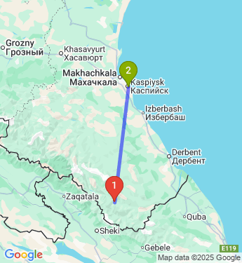 Маршрут из Рутул в Каспийска
