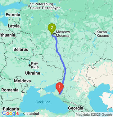 Маршрут из Краснодара в Часцы
