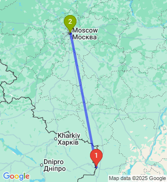 Маршрут из Донецка в Москву