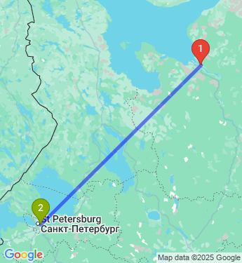 Маршрут из Архангельска в Кудрово