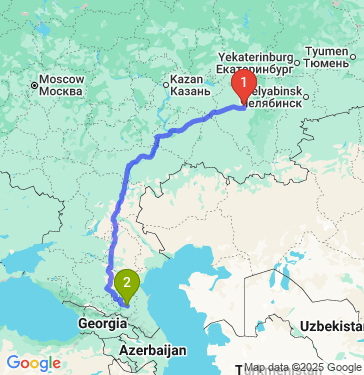 Маршрут из Уфы в Грозный
