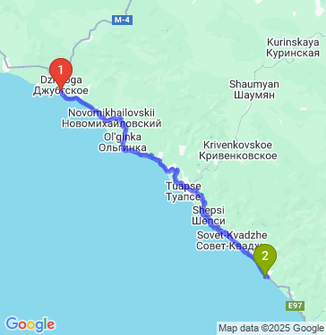 Маршрут из Джубги в Сочи