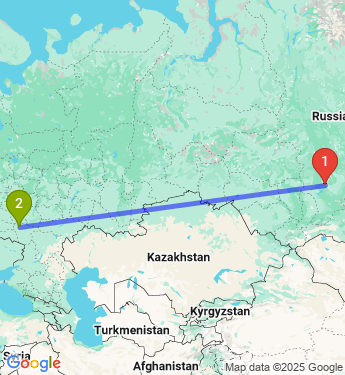Маршрут из Красноярска в Воронеж