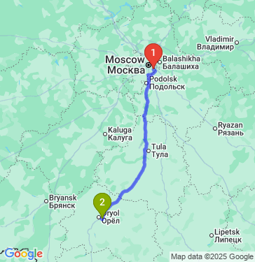 Маршрут из Москвы в Телецентр
