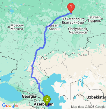 Маршрут из Перми в Ширвана