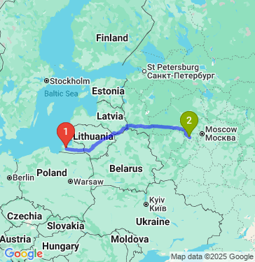 Маршрут из Калининграда в Блазново