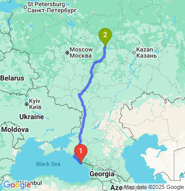 Маршрут из Сочи в Афонино