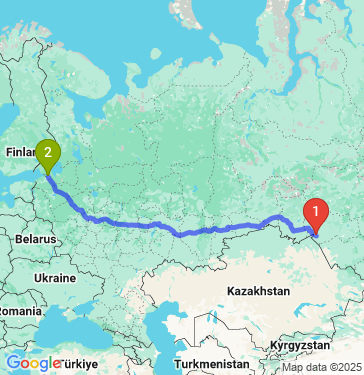 Маршрут из Купина в Санкт-Петербург