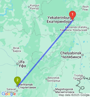 Маршрут из Екатеринбурга в Стерлитамак