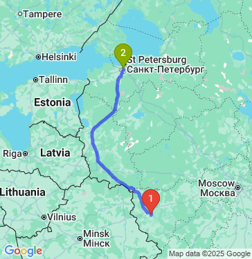 Маршрут из Смоленска в Санкт-Петербург