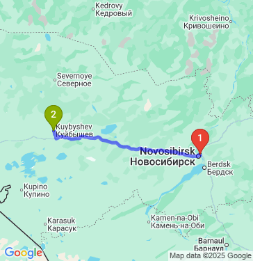 Маршрут из Новосибирска в Куйбышев