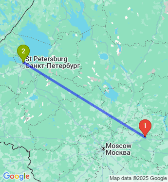 Маршрут из Коврова в Санкт-Петербург
