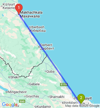 Маршрут из Махачкалы в Баку