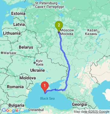Маршрут из Севастополя в Москву