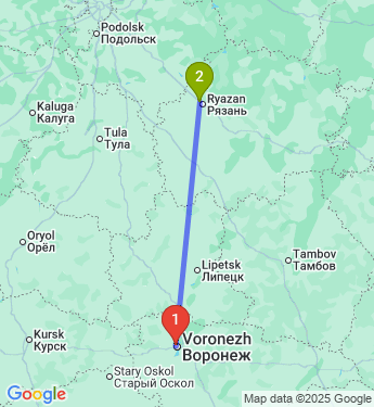 Маршрут из Воронежа в Рязань