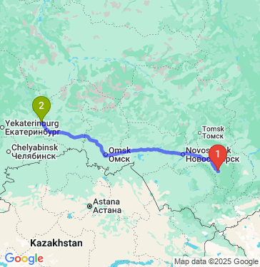 Маршрут из Новокузнецка в Тюмень