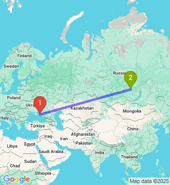 Маршрут из Благовещенской в Братск