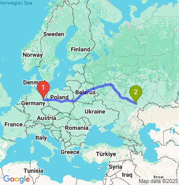 Маршрут из Потсдама в Энгельс