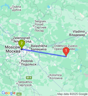 Маршрут из Шатуры в Москву