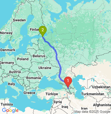 Маршрут из Тбилиси в Санкт-Петербург
