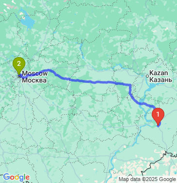 Маршрут из Самары в Москву