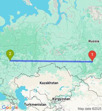 Маршрут из Красноярска в Нижний Новгород