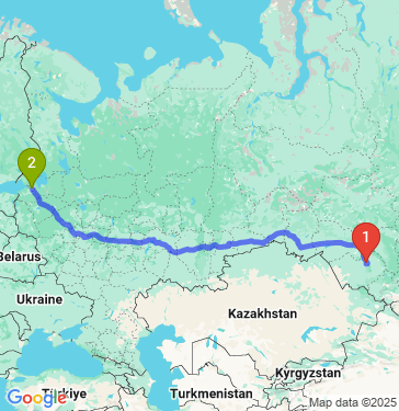Маршрут из Барнаула в Санкт-Петербург