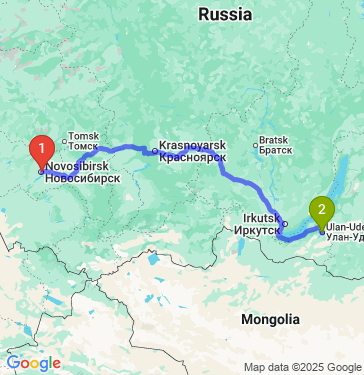 Маршрут из Новосибирска в Улан-Удэ