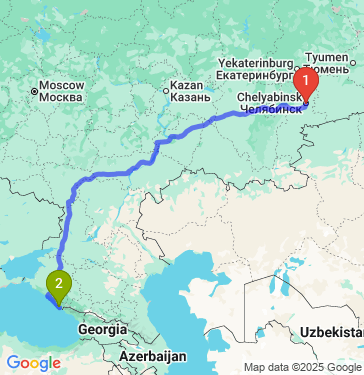Маршрут из Челябинска в Сочи