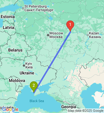 Маршрут из Нижнего Новгорода в Евпаторию