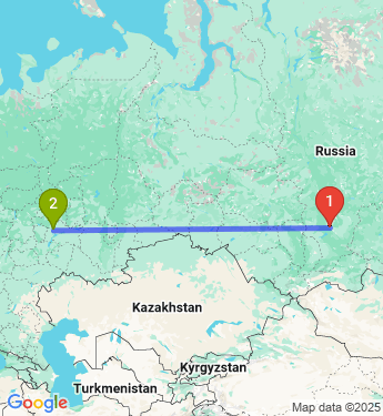 Маршрут из Красноярска в Казань