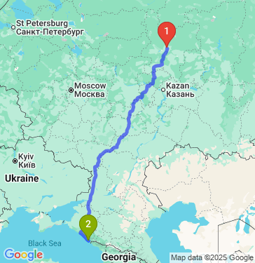 Маршрут из Кирова в Сочи